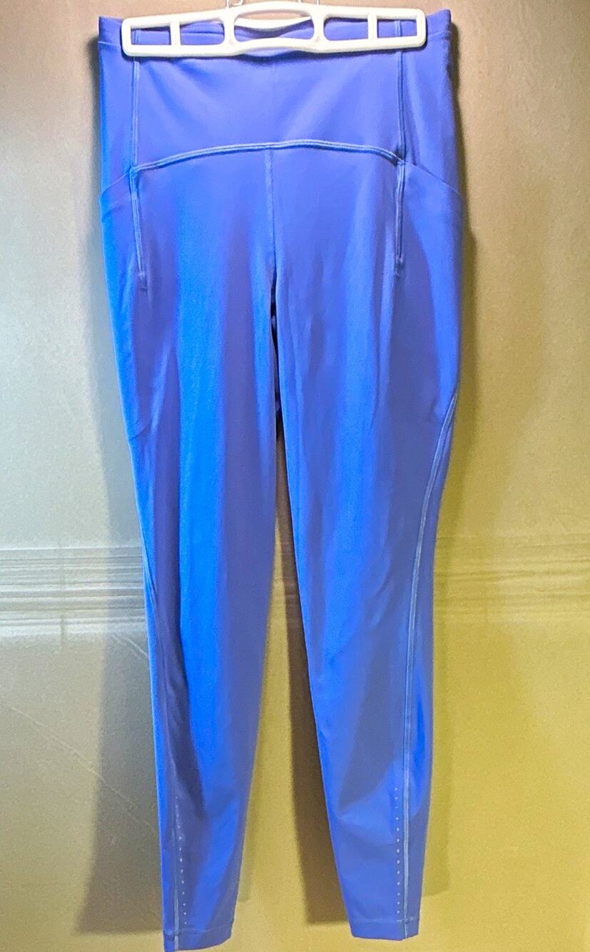Lululemon Women’s periwinkle Ankle Leggings Size 6 Pull-On Stretch Zip Pocket